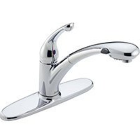 Delta DELTA Signature 470-PROMO-DST Kitchen Faucet, 1-Faucet Handle, 10 in H Spout, Ceramic, Chrome 470-PROMO-DST